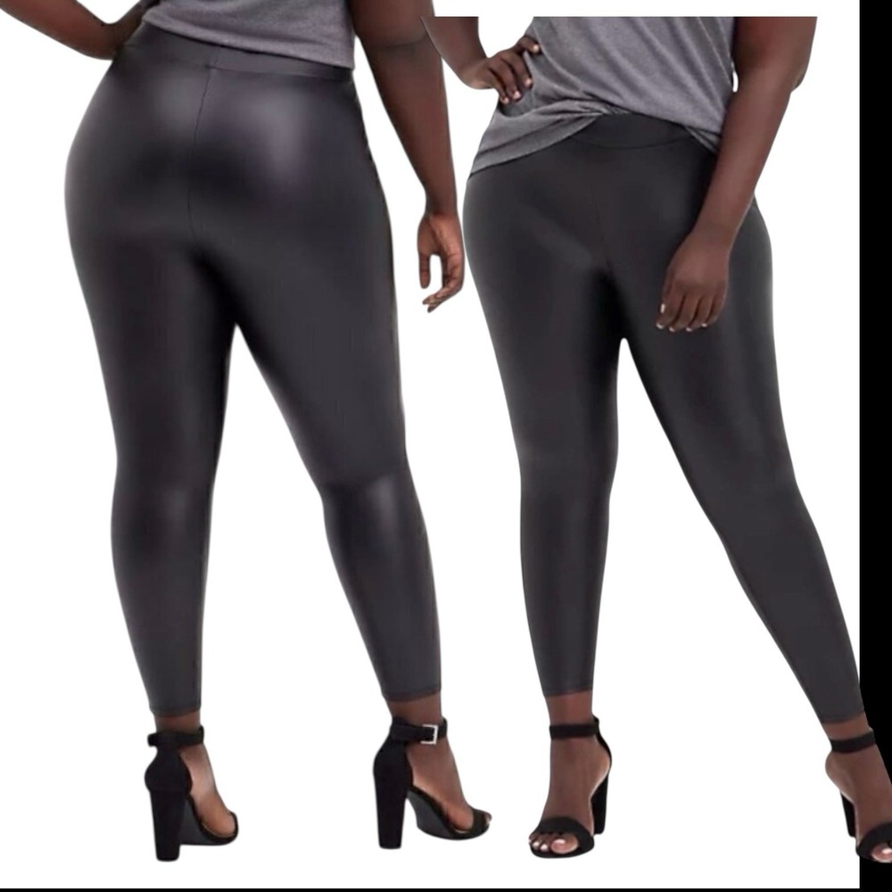 Torrid Black Faux Leather Stretchy Edgy Moto Punk Leggings #11496903 4x #512